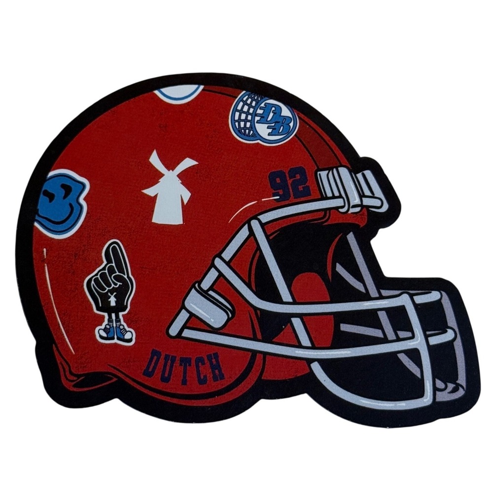 Dutch Bros Coffee Football Helmet Sticker Red Windmill 92 Decal 9/26